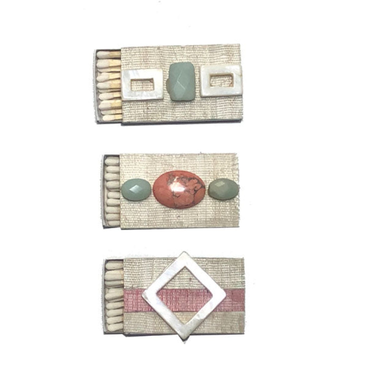 Semiprecious & Pineapple Matchboxes-Whites