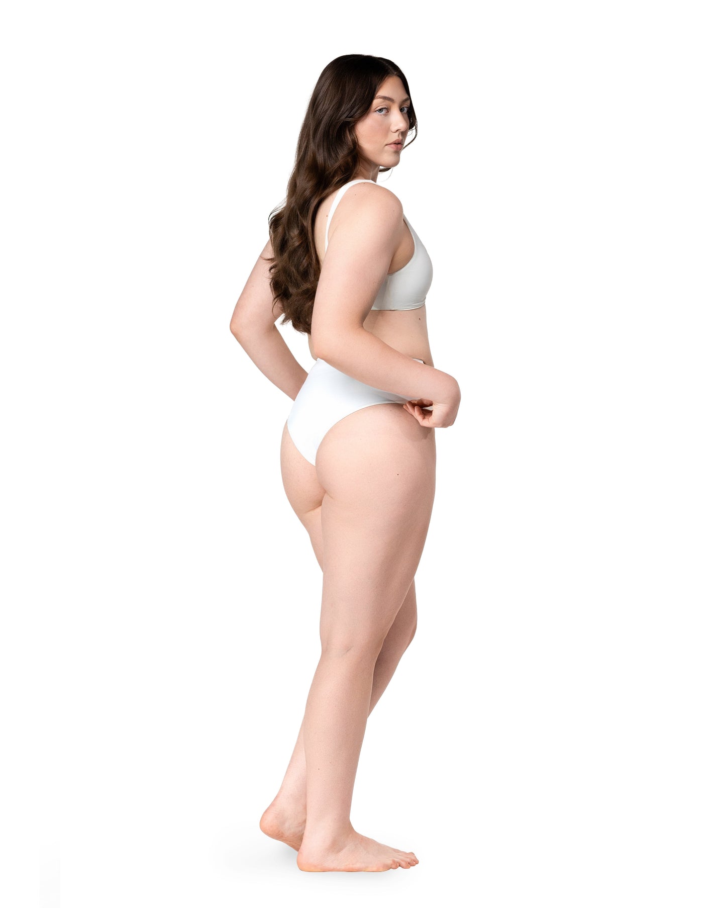 Palm Mirage High-Rise Bikini Bottom in Bone White