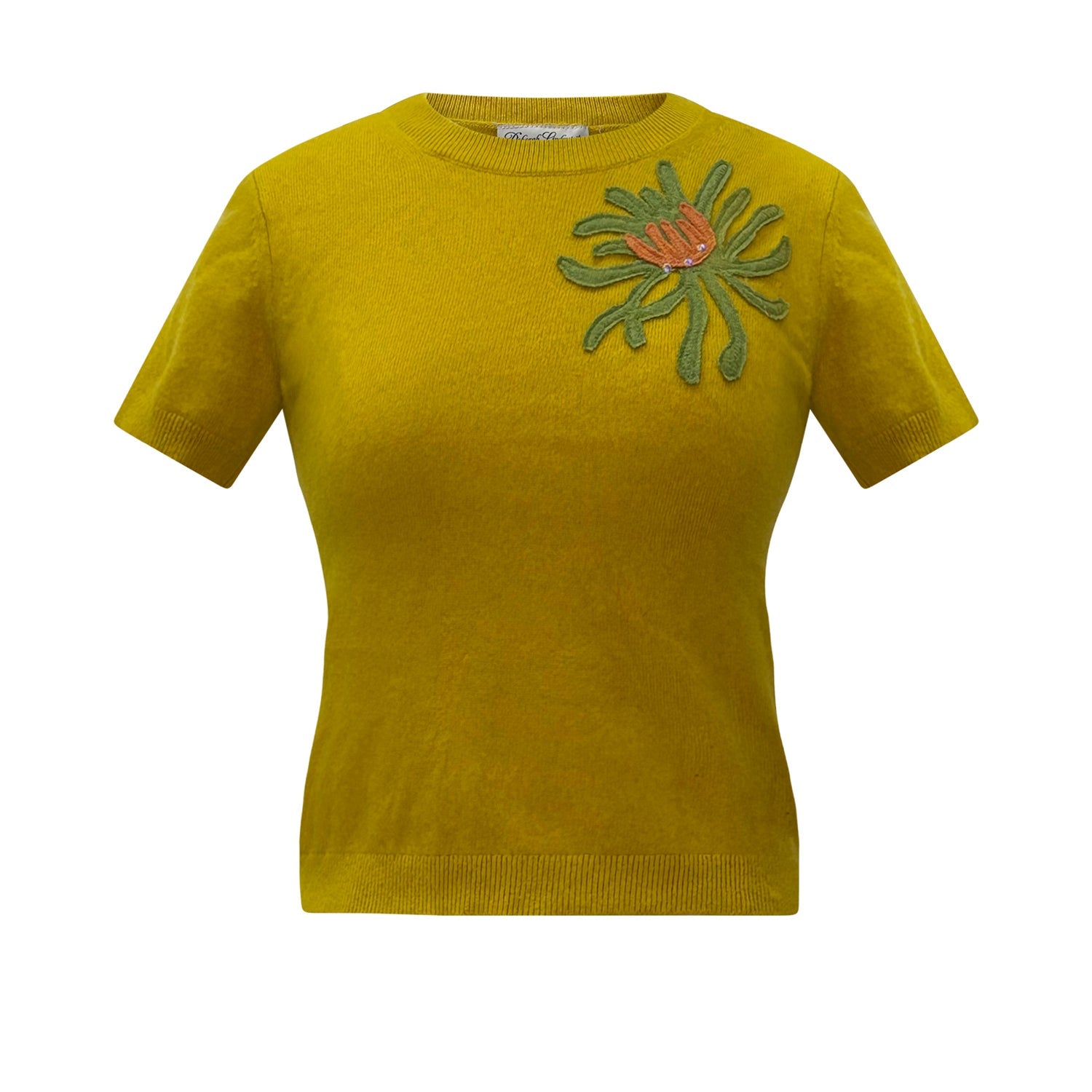 Corsage Sweater-Mustard