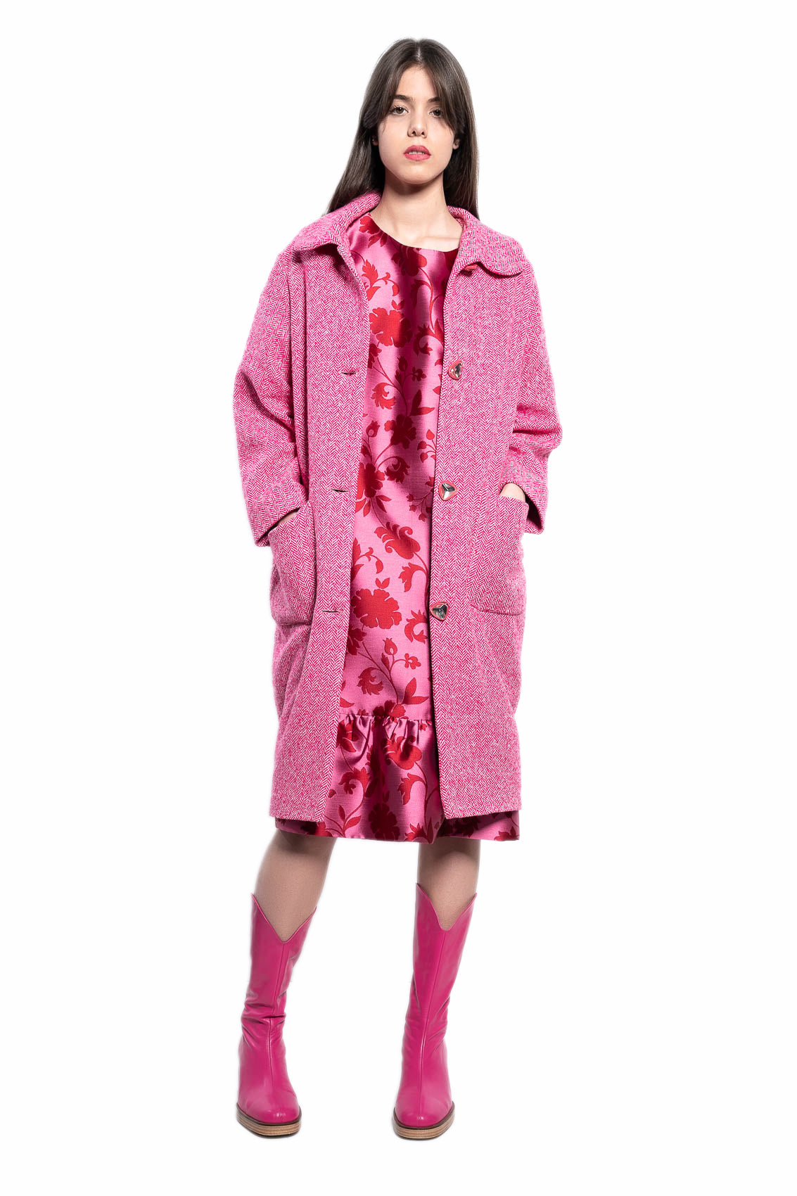 Rosa Mantel midi