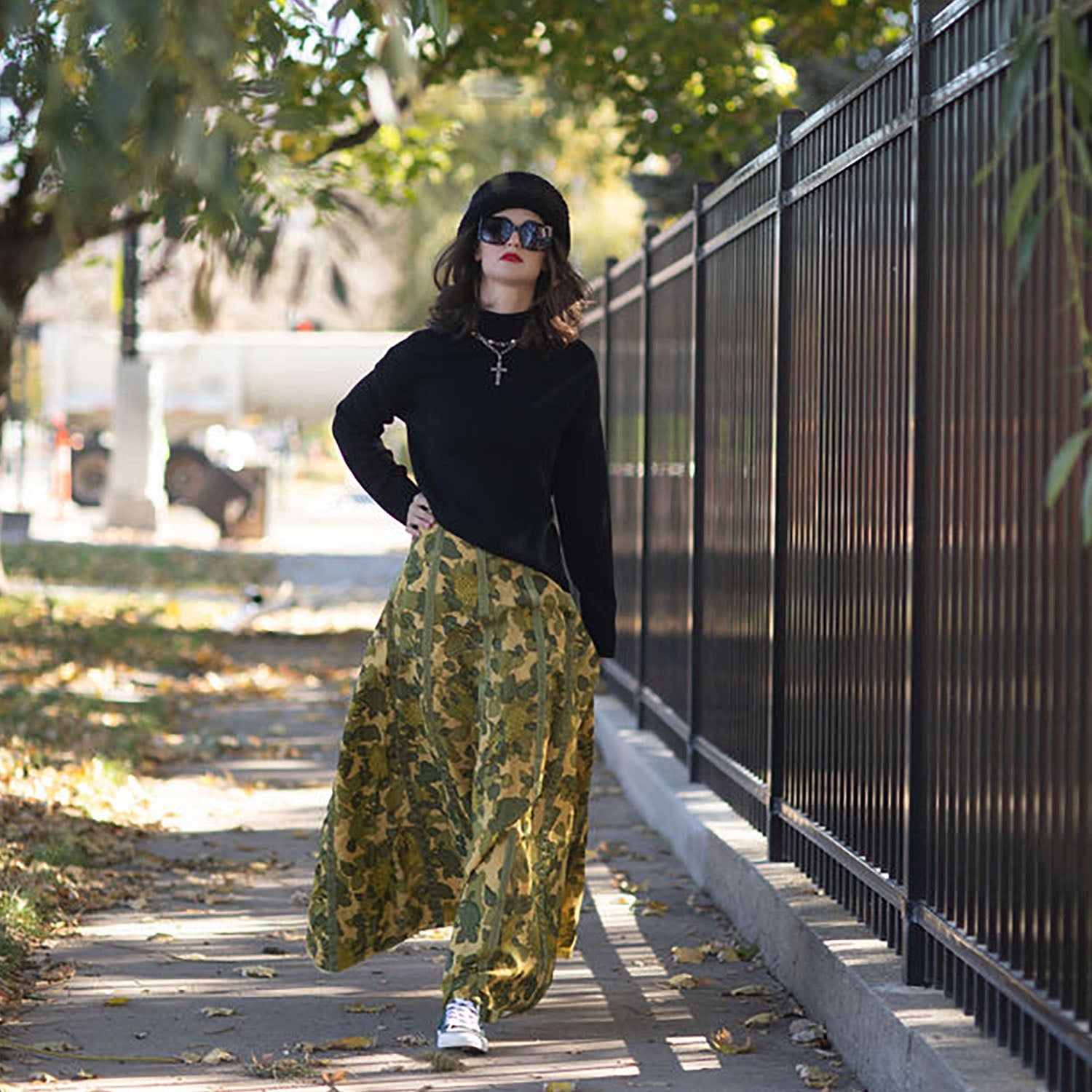 Olivia Maxi Parachute Skirt-Camo