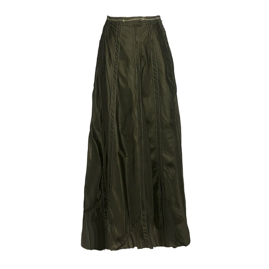 Olivia Maxi Parachute Skirt-Olive