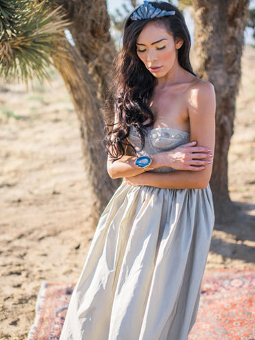 Petra Pewter Metallic Gown