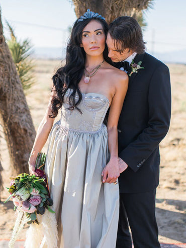 Petra Pewter Metallic Gown