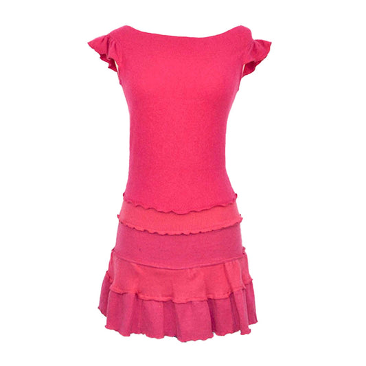 Off-Shoulder Cashmere Mini – Bright Pink