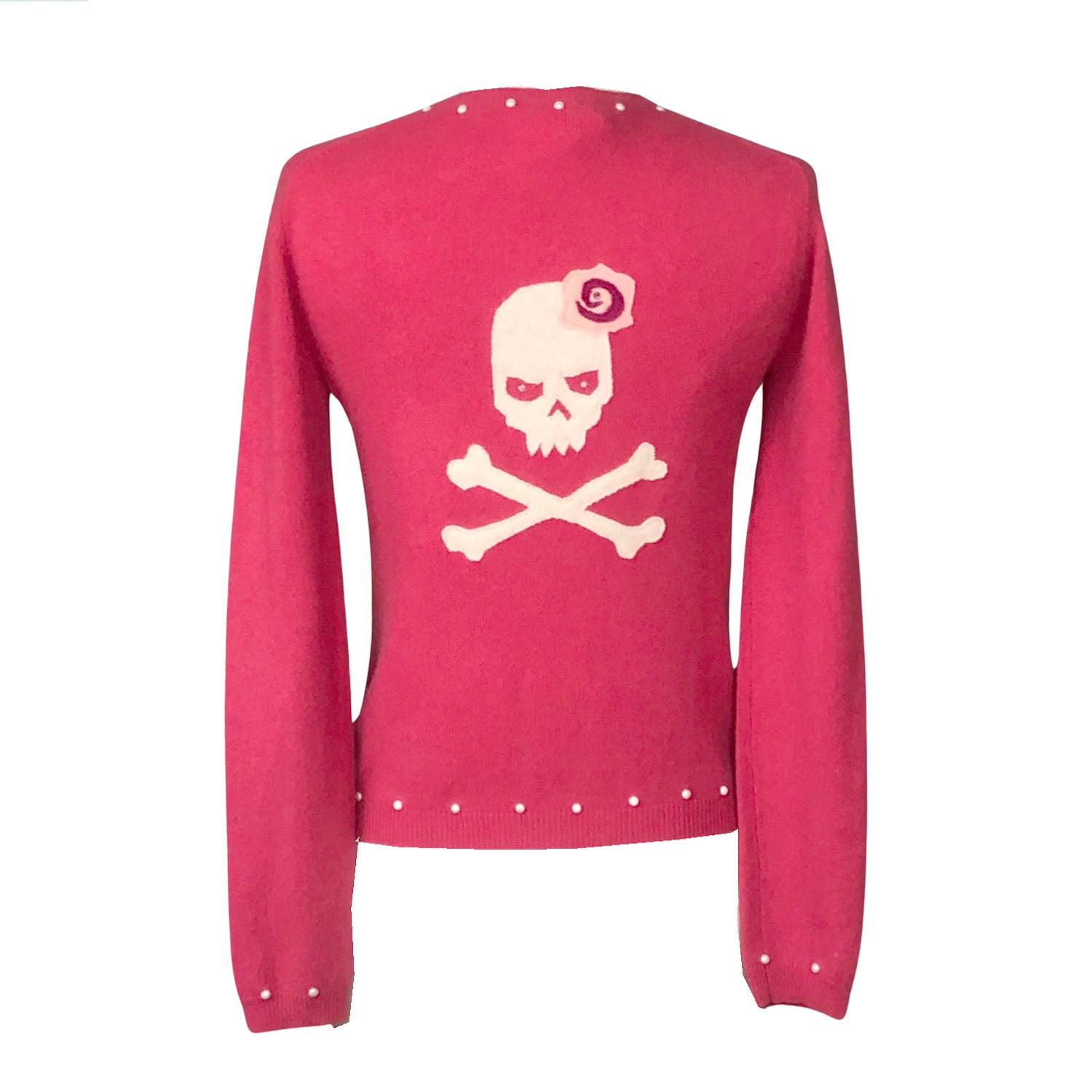 Skull Cardigan-Pink
