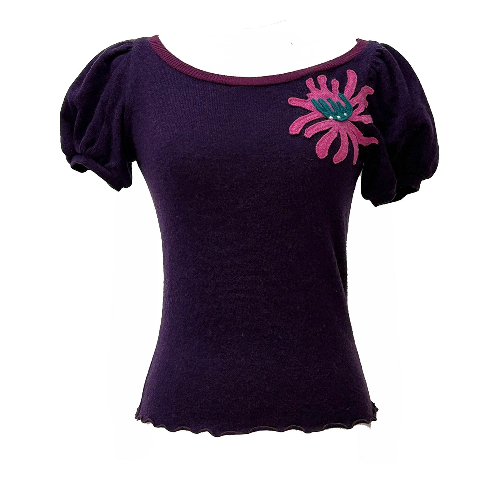 Corsage Sweater-Plum