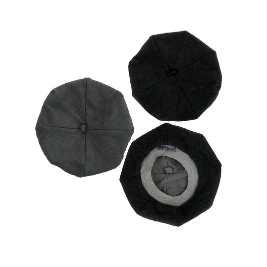 Reversible Cashmere Beret-Greys