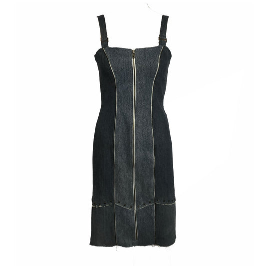 Sadie Dress – Distressed Black Two-Tone Sheath
