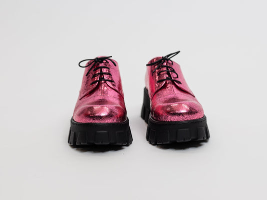 Handmade Derby Metallic Pink