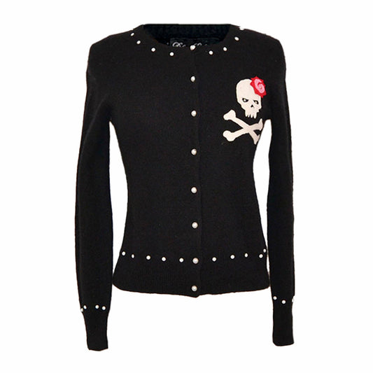 Skull Cardigan-Black