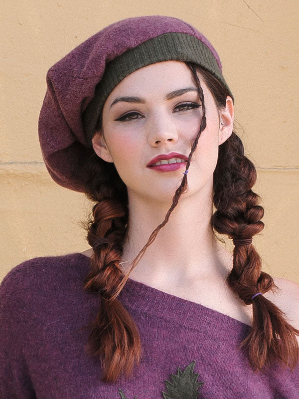Reversible Slouchy Cashmere Cap-Greys