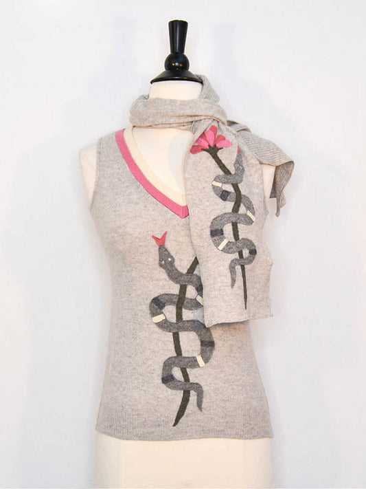 Grey Snake and Flower Sweater Vest Set