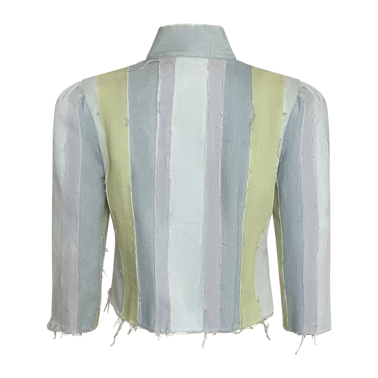 Nova Crop Jacket — Bleached Stripe Denim