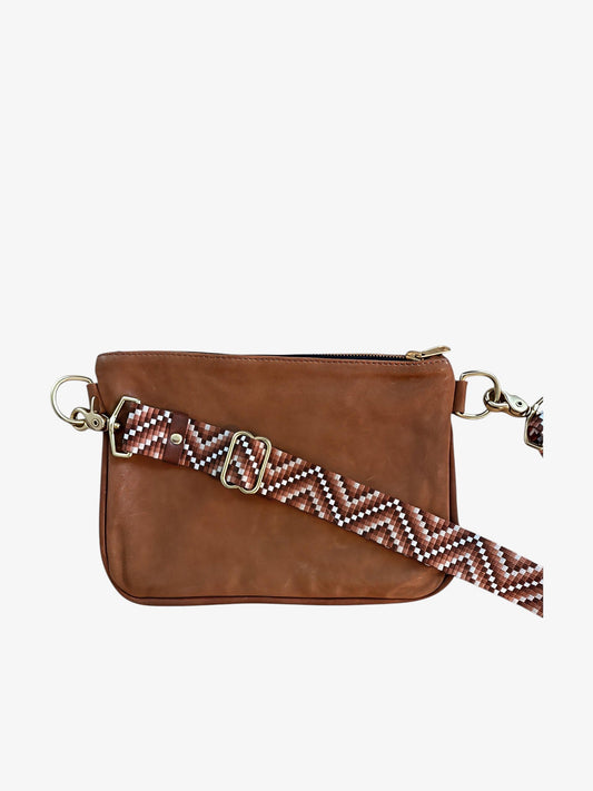 Alice Crossbody Bag, Brown Leather