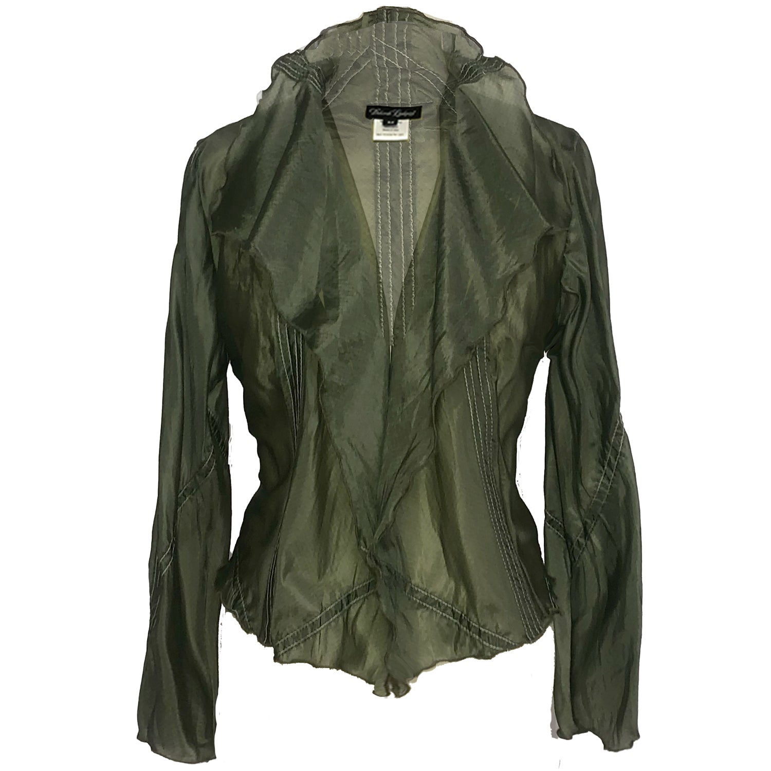 Elinor Flutter Front Jacket-Olive