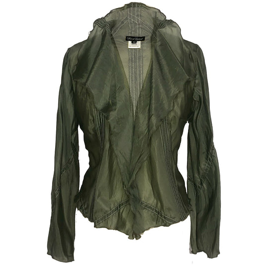 Elinor Flutter Front Jacket-Olive