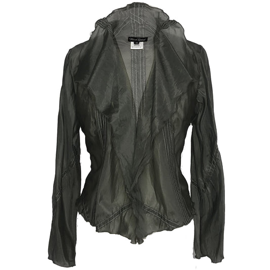 Elinor Flutter Front Jacket-Steel Grey