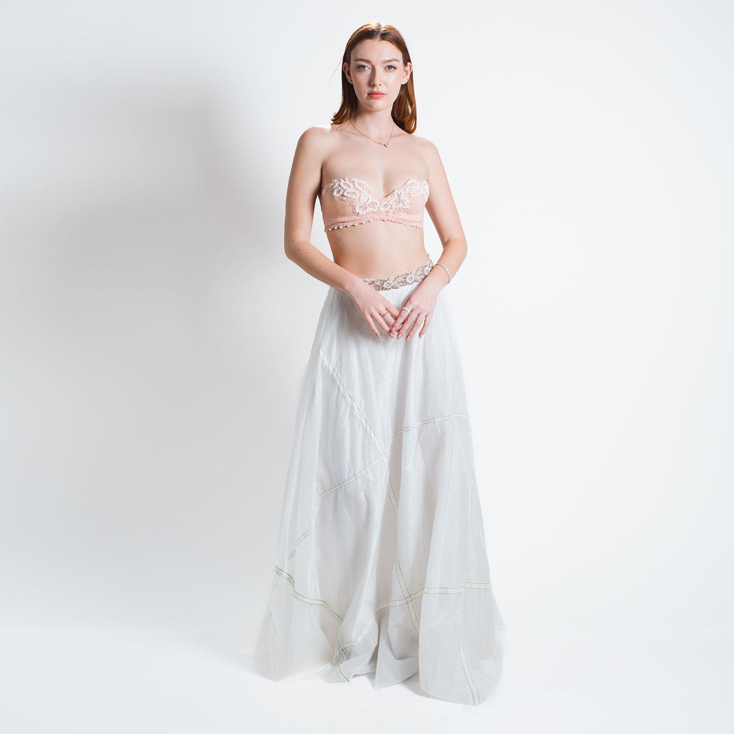Rita Blush Bralette-Vintage Beaded Wool