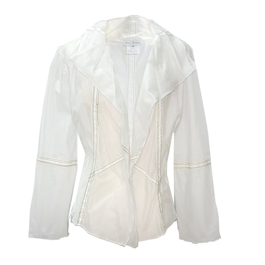 Elinor Flutter Front Jacket-White
