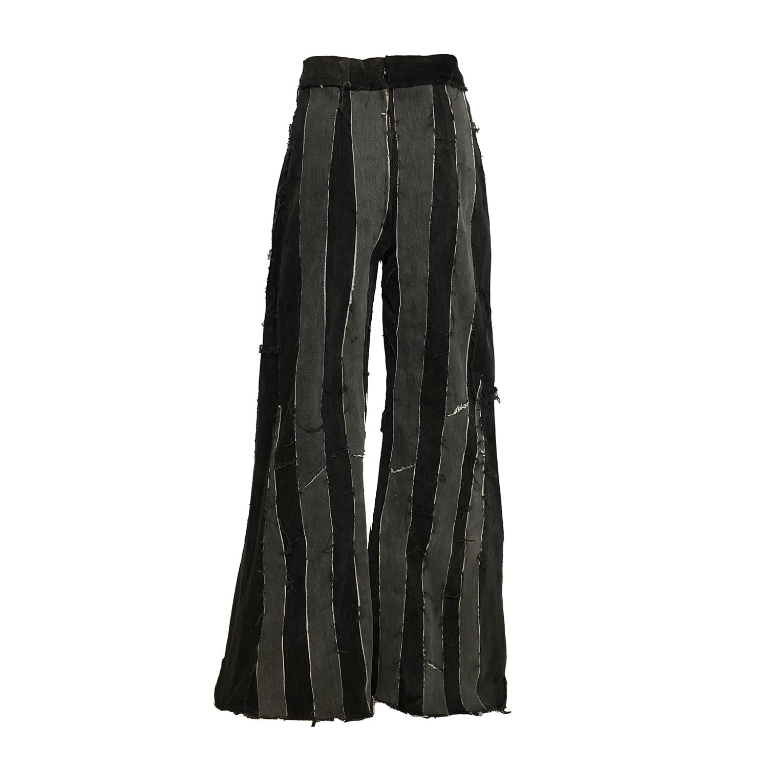 Wide Leg Layla Stripe Jean — Neutral Black