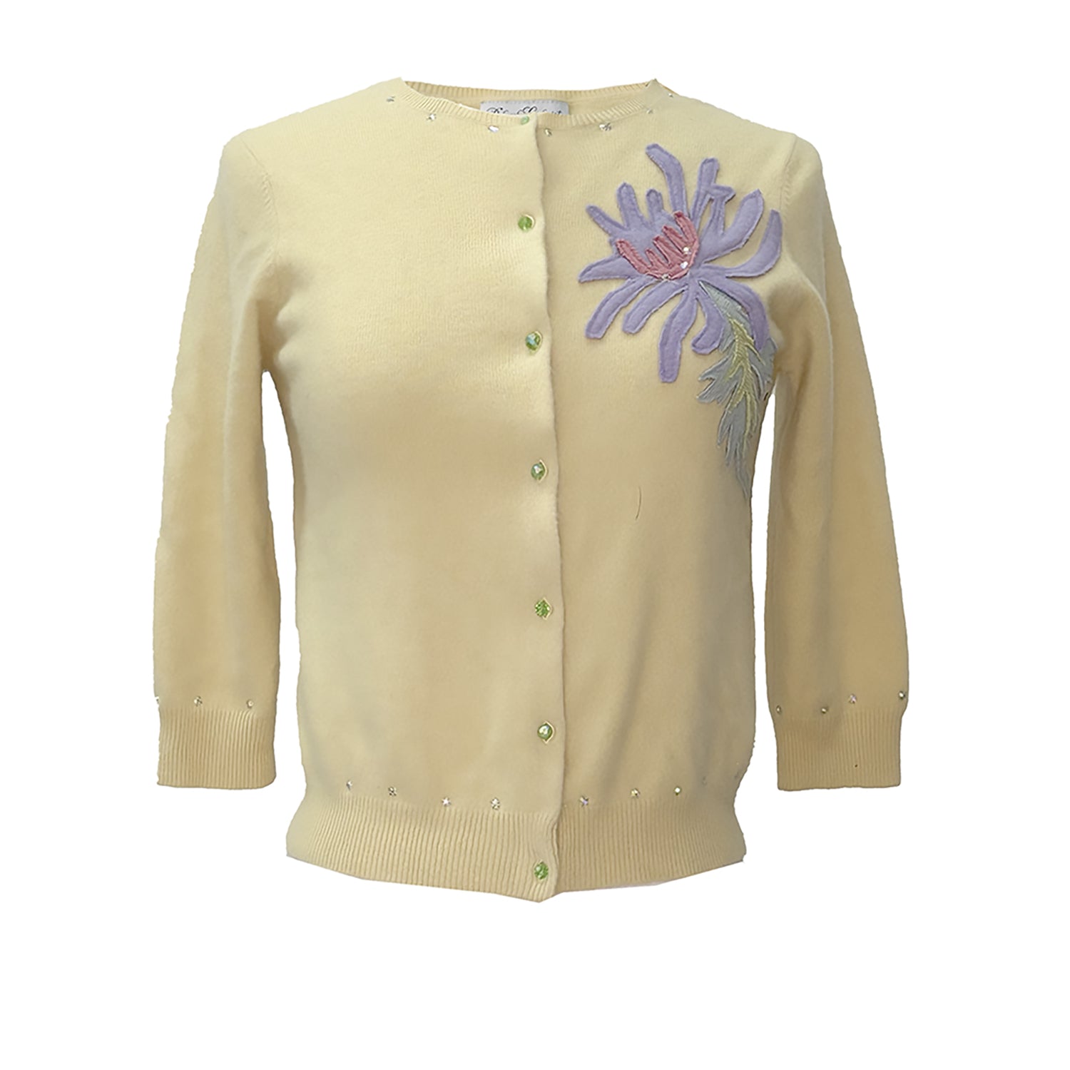 Chrysanthemum Cardigan-Cropped Yellow